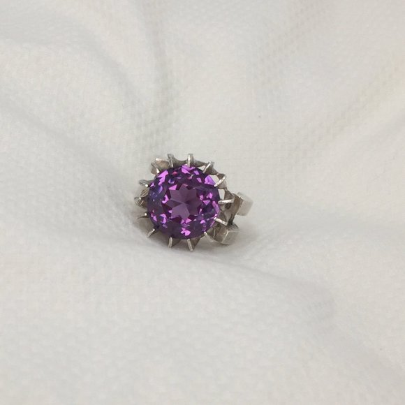 COPY - Handcrafted Gothic Color-Changing Sapphire Ring - Sz 5 - Over 6cts - Ste… - Picture 1 of 16